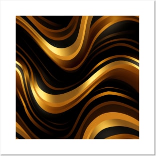 Golden Harmony: Abstract Stripes in Luxe Gold Posters and Art